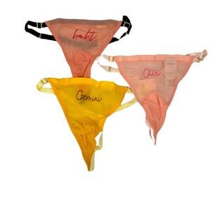Zodiac Panties Pre Packs Gemini O/S Mesh Thong Set
